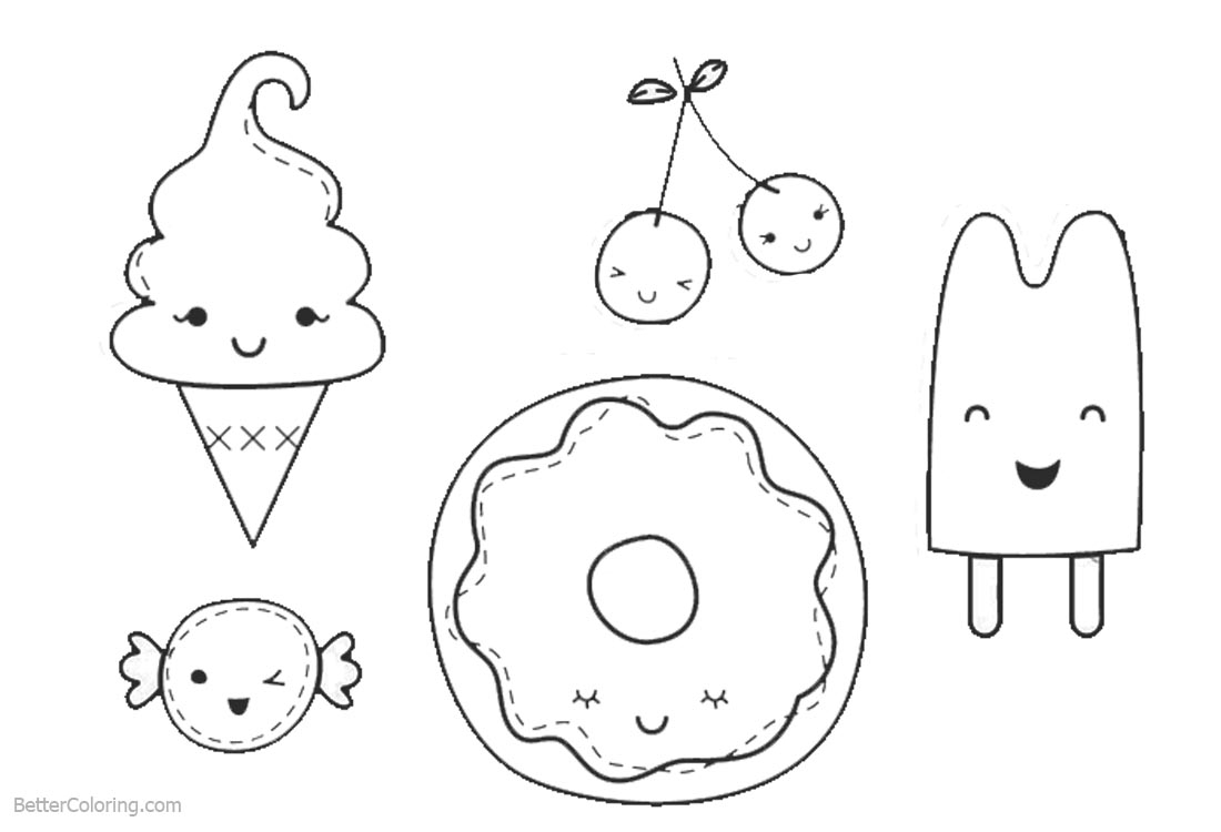 Cute Food Coloring Pages Line Drawing Free Printable Coloring Pages