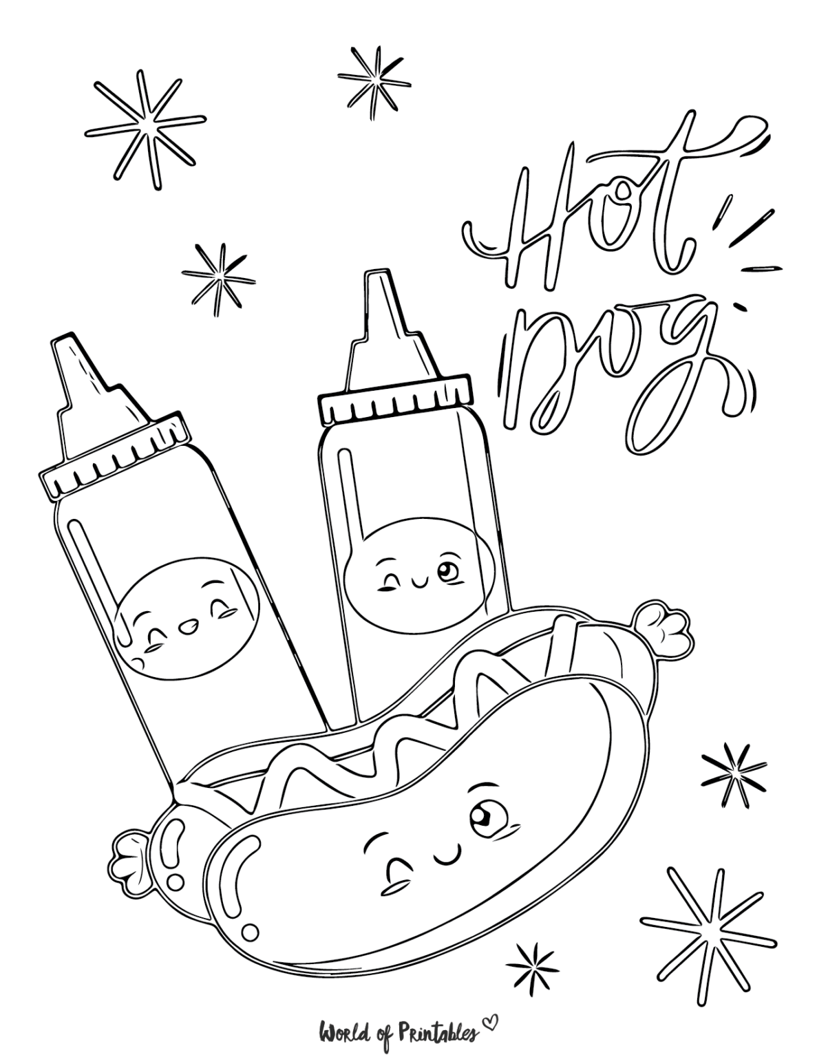 Cute Food Coloring Pages World Of Printables