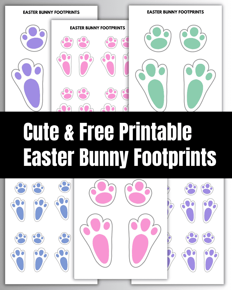 Cute Free Printable Easter Bunny Footprints The Clever Heart