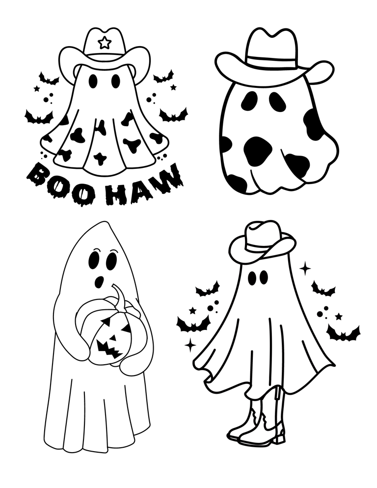 Cute Ghost Coloring Pages Coloring Nation