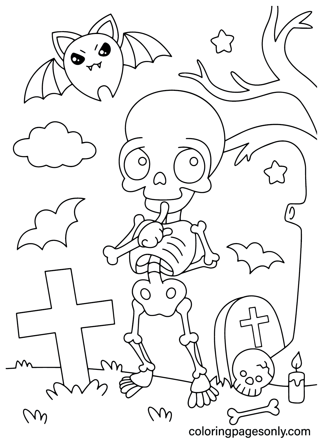 Cute Halloween Bat Coloring Pages Cute Halloween Coloring Pages 