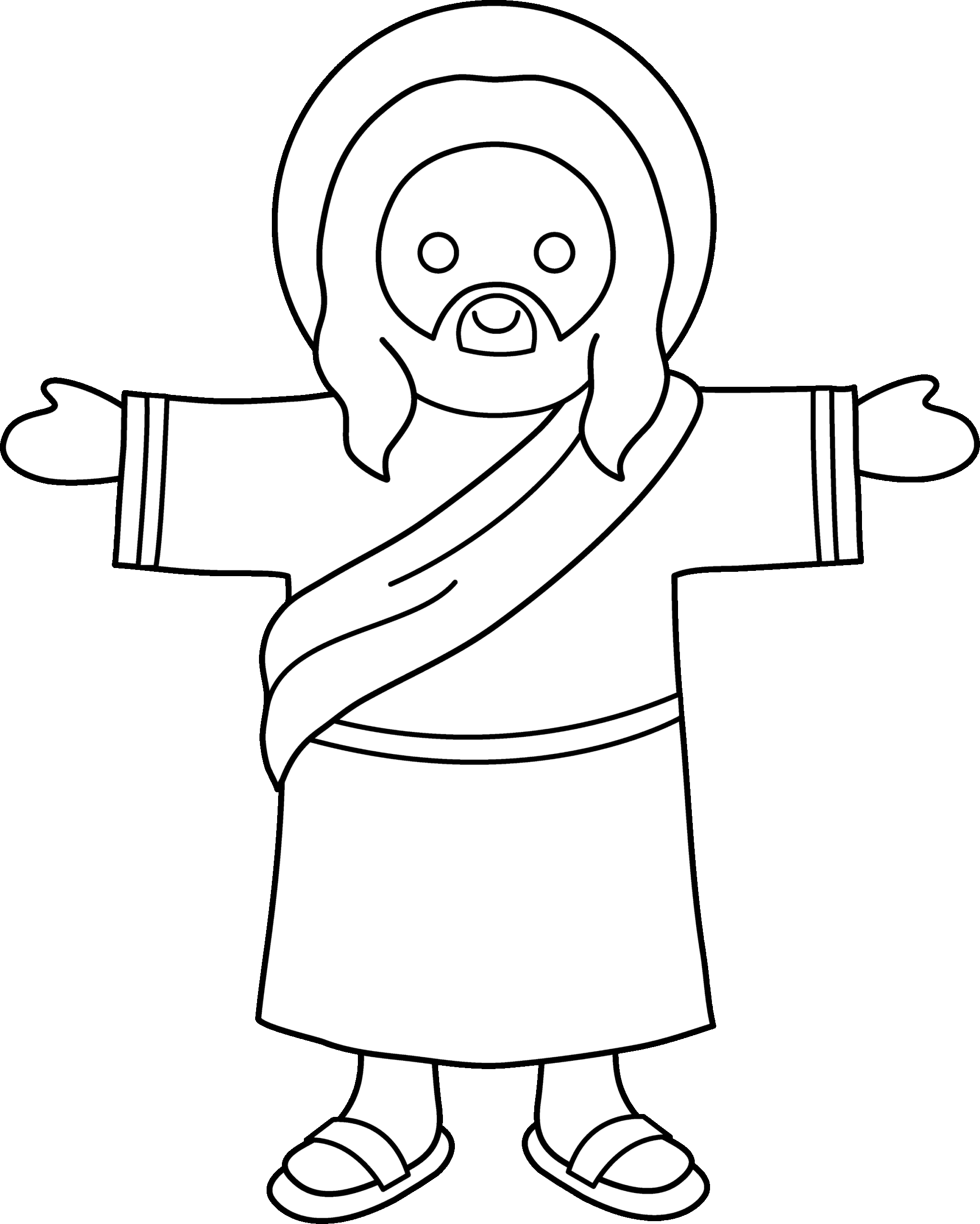 Cute Jesus Coloring Page Free Clip Art