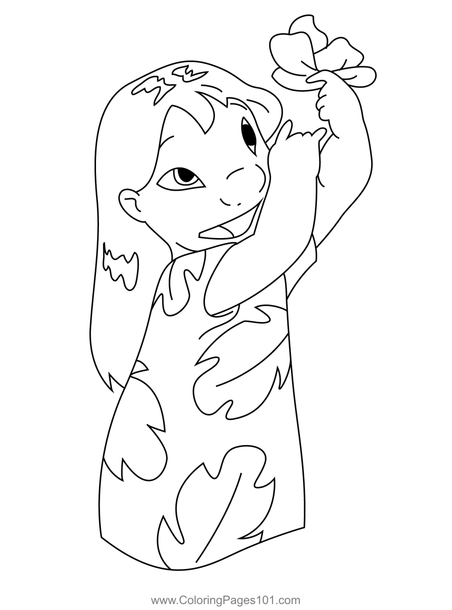 Cute Lilo Coloring Page For Kids Free Lilo Stitch Printable 