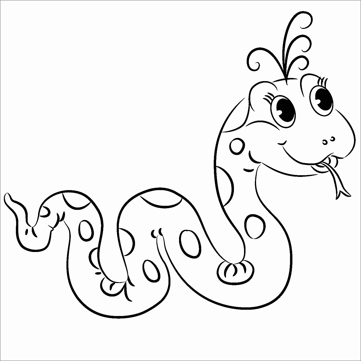 Cute Snake Coloring Page ColoringBay