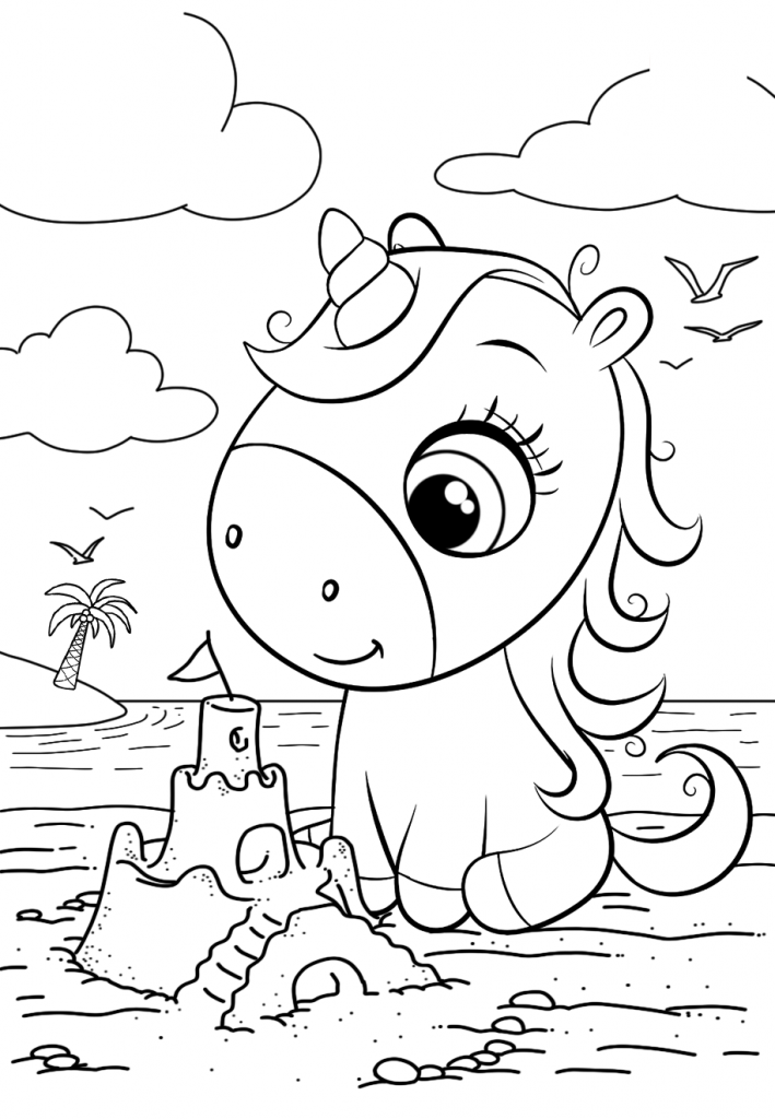 Cute Unicorn Coloring Pages YouLoveIt