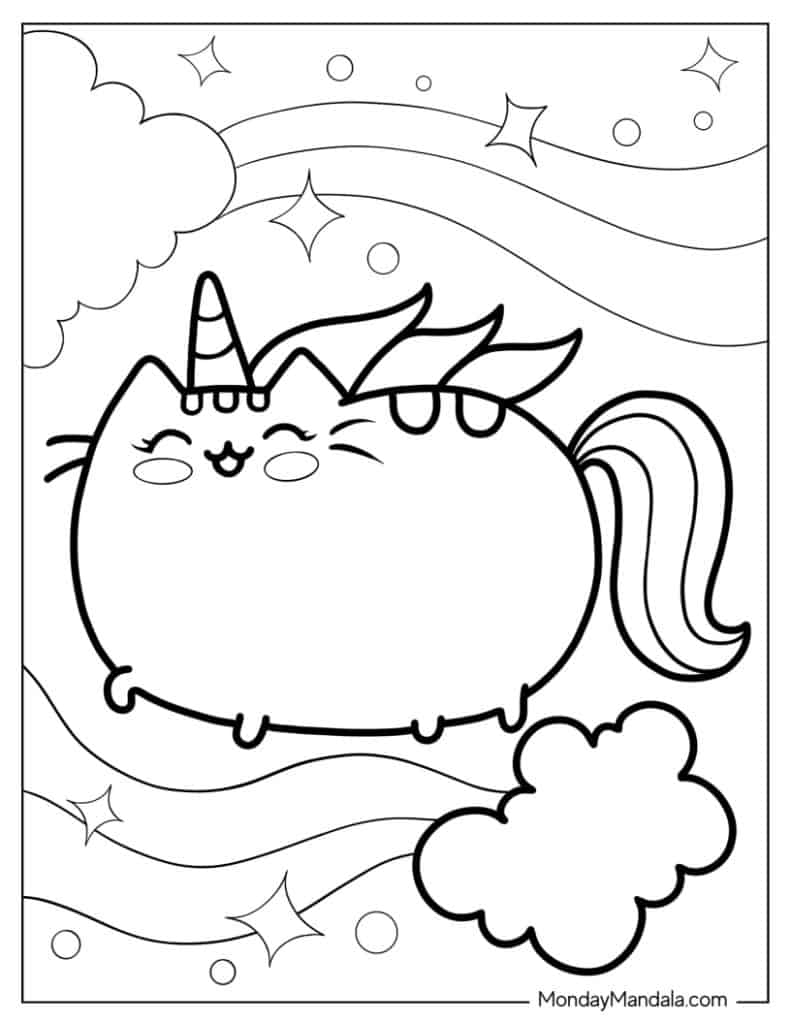Cute Unicorn Kitty Coloring Pages Printable Infoupdate