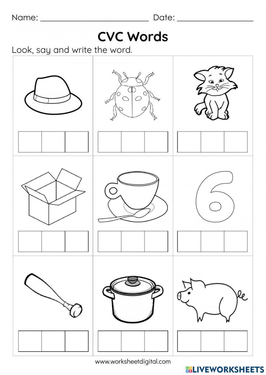 Cvc Words Worksheet For Kindergarten Martin Lindelof