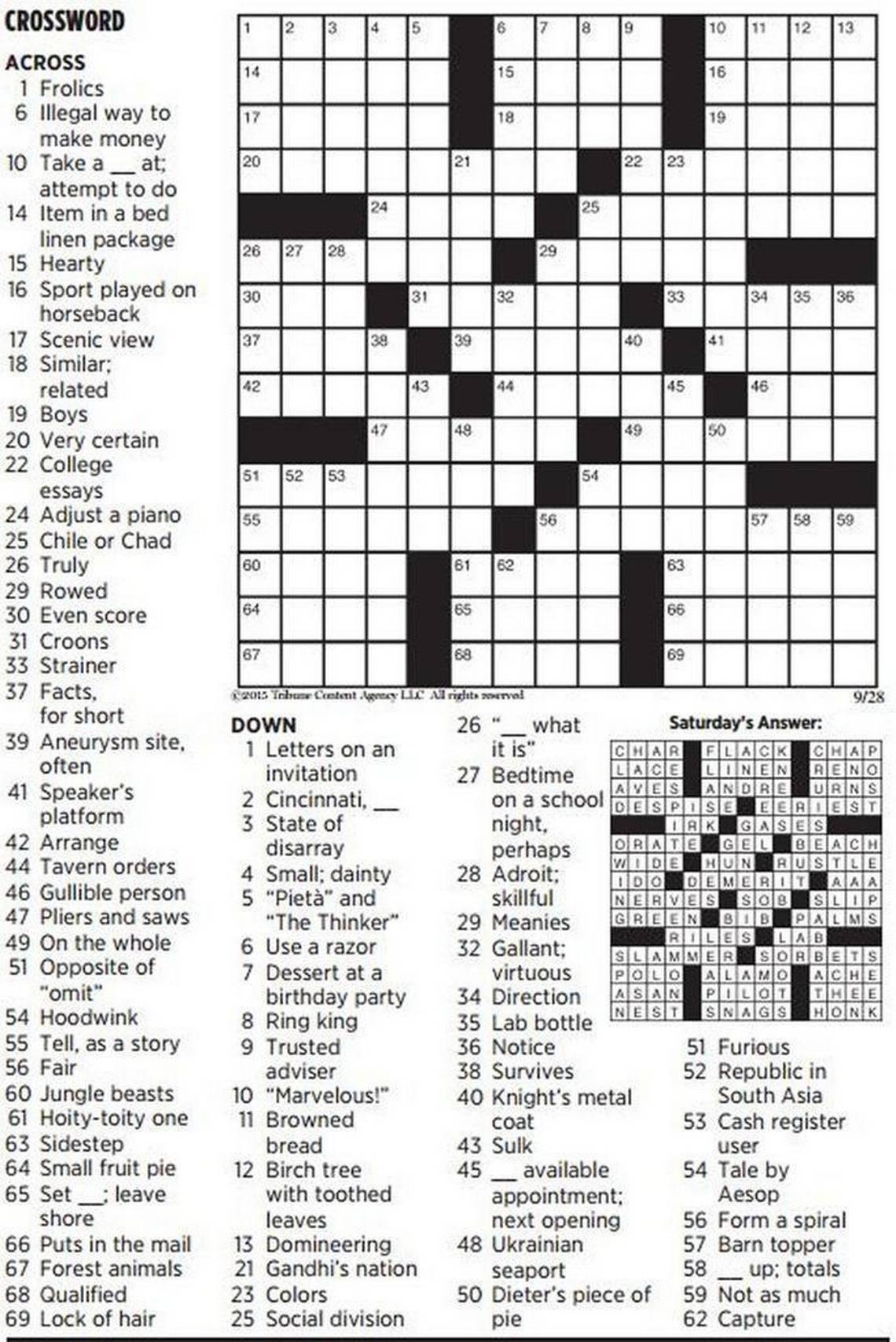 the daily commuter crossword puzzle printable