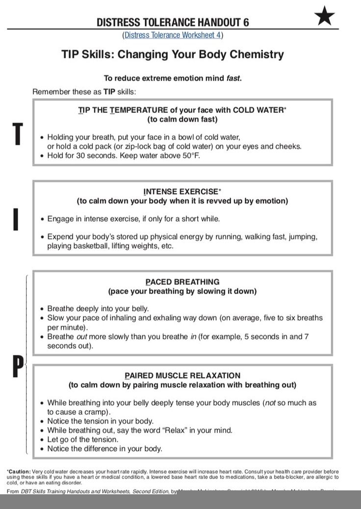 DBT Crisis Survival Skills Worksheet DBT Worksheets