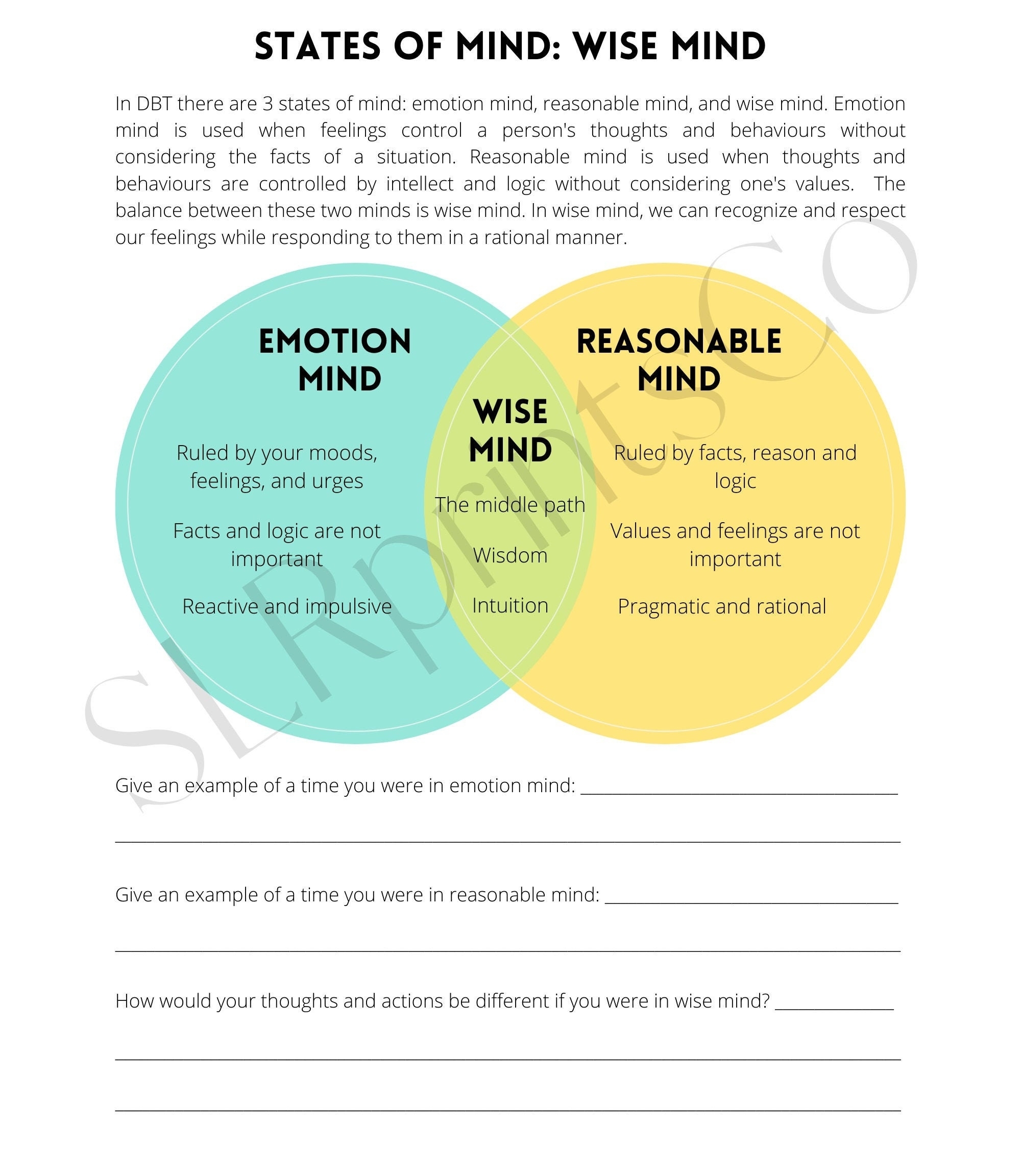 Dbt Wise Mind Worksheet Pdf DBT Worksheets