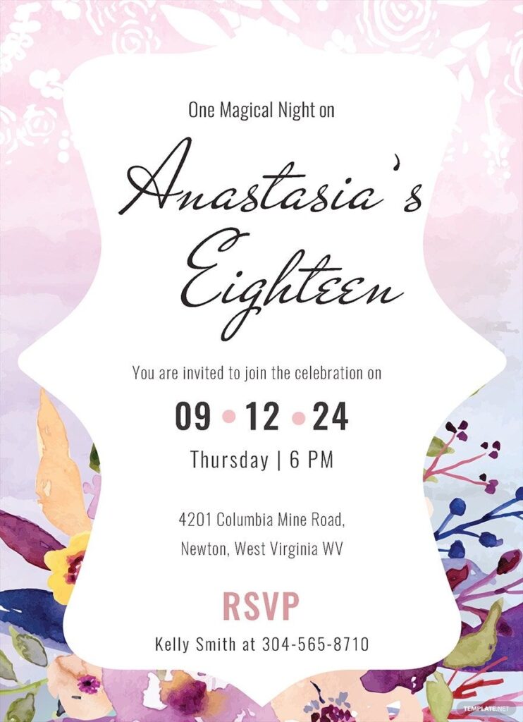 Debut Invitation Template In Word PSD Publisher Pages Download