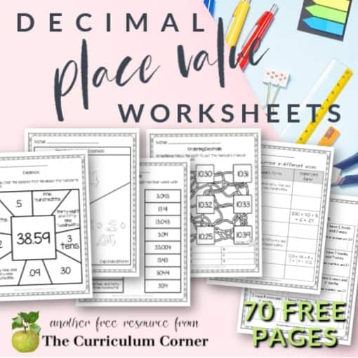 decimal place value worksheets