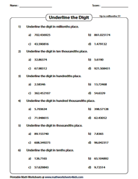 Decimal Place Value Worksheets Worksheets Library
