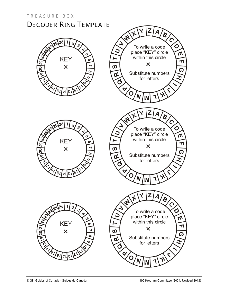 Decoder Ring Templates Download Printable PDF Templateroller