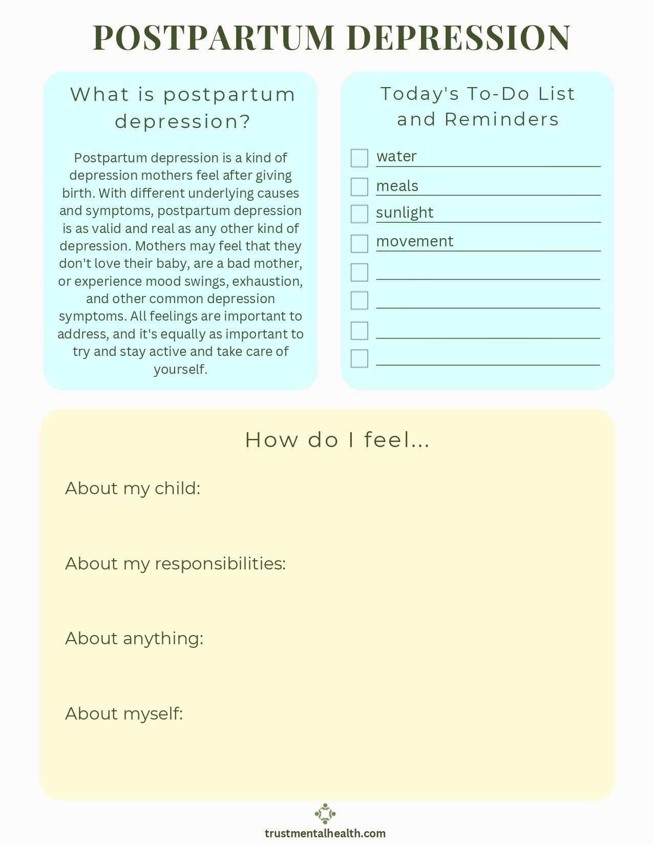 Depression Coping Skills Fillable Worksheet Teens Etsy Worksheets 