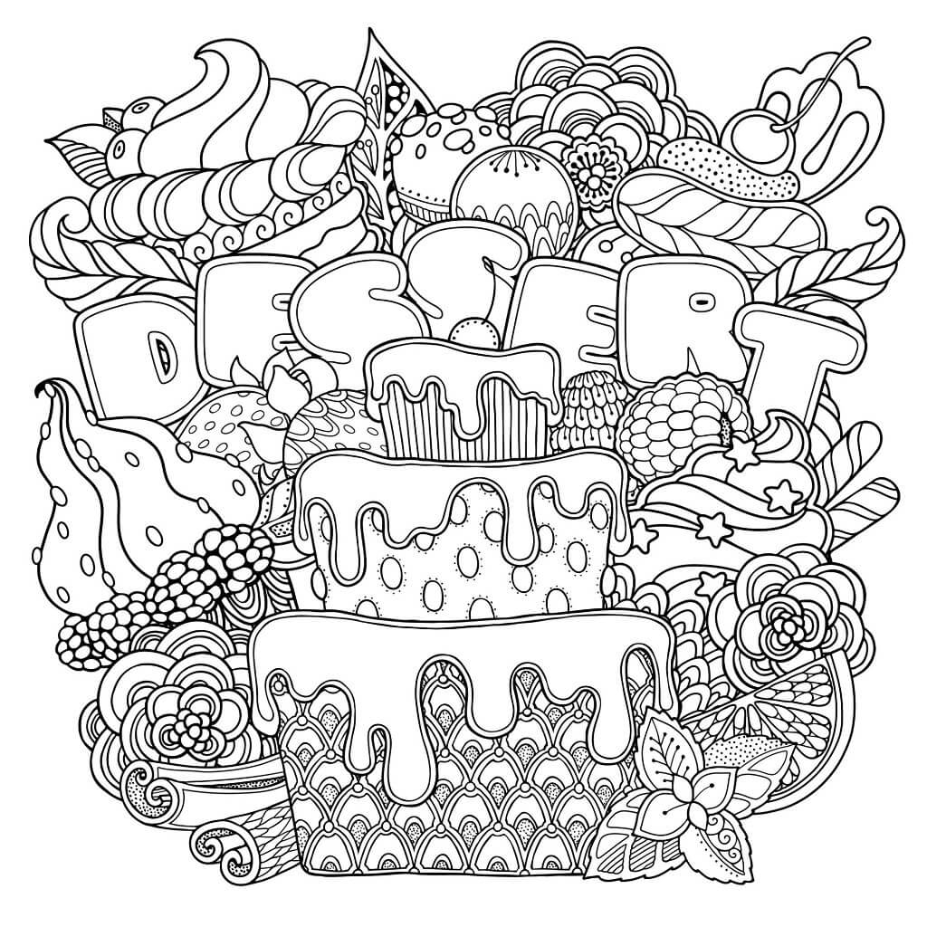 Dessert Coloring Pages Printable Printable World Holiday