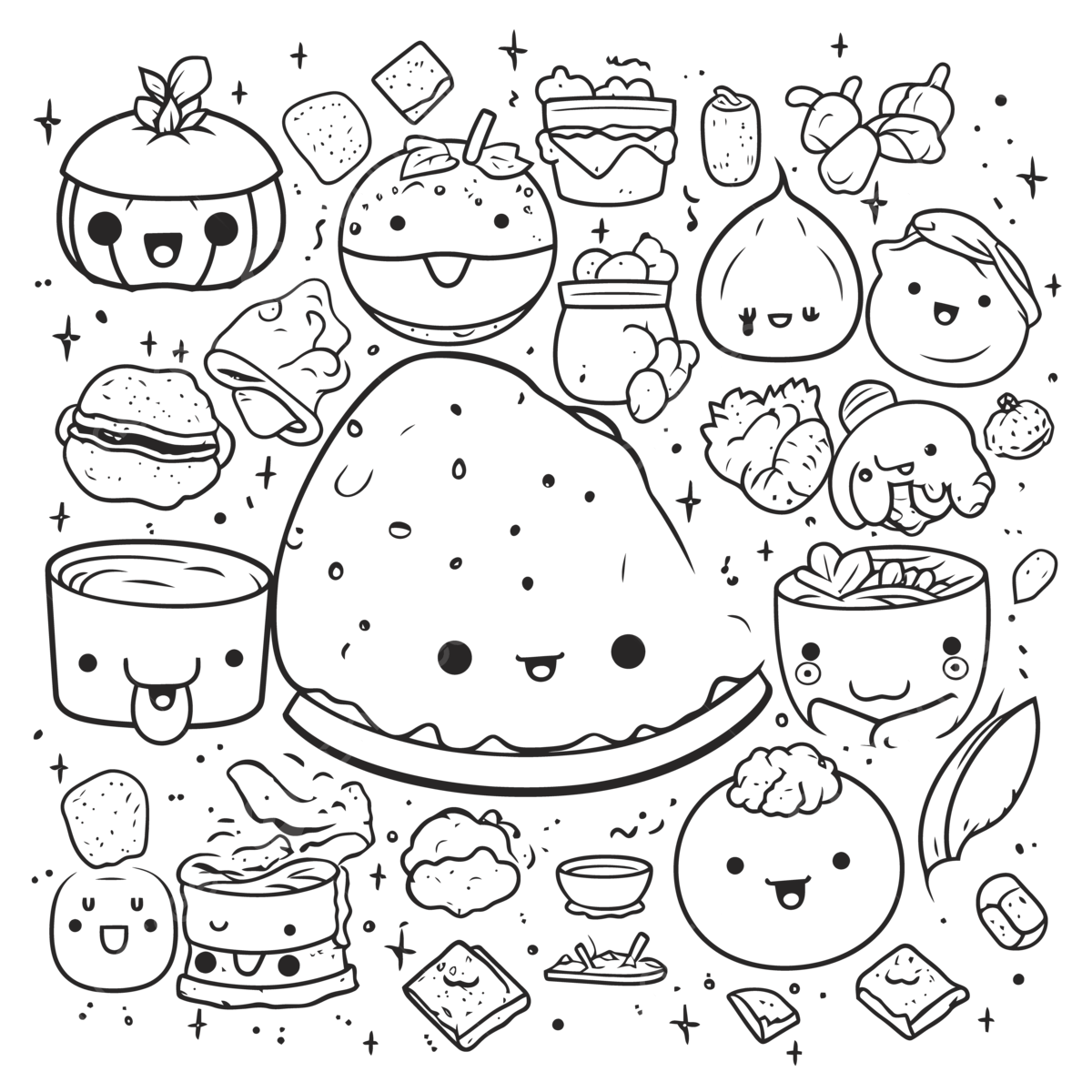 Dibujo De Dibujos Comida Para Colorear Vector Png Dibujos Dibujo De 