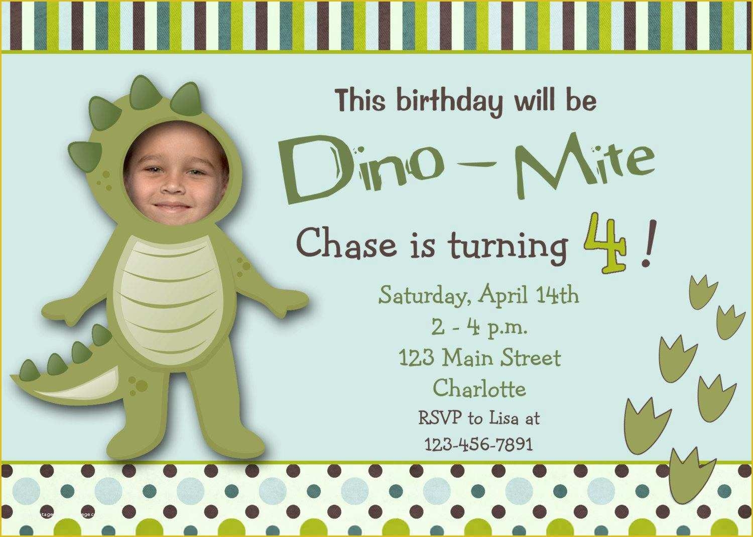 Dinosaur Birthday Invitation Template Free Of 17 Dinosaur Birthday 