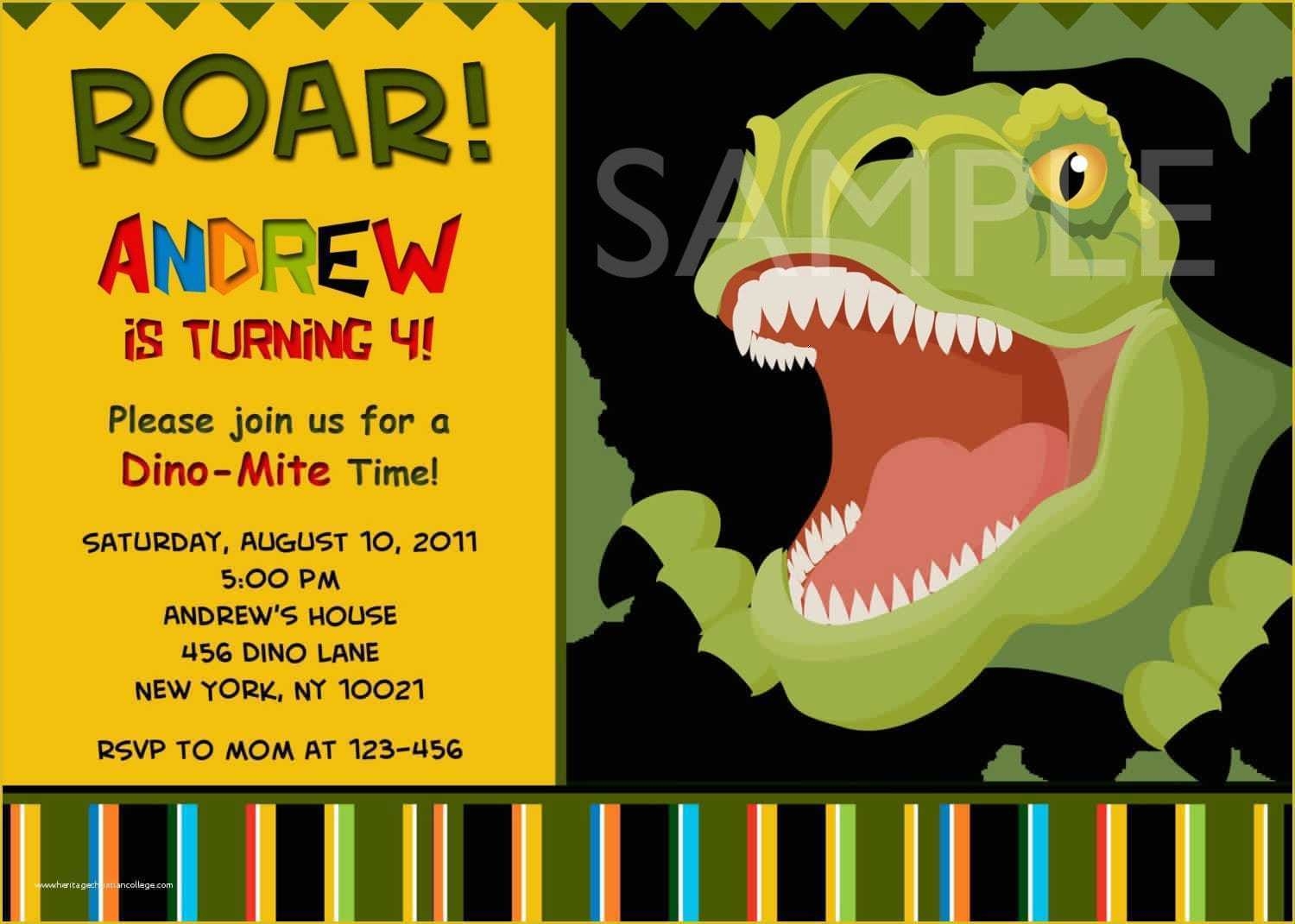 invitation template dinosaur