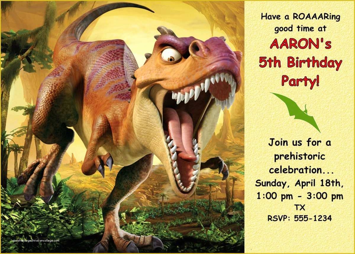 Dinosaur Birthday Invitation Template Free Of Free Dinosaur Invitation 