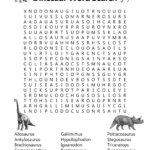 Dinosaur Word Search Free Printable Printable Word Search