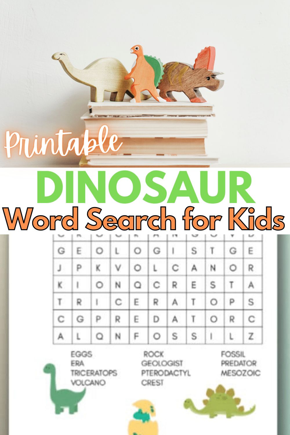 free printable dinosaur word cards