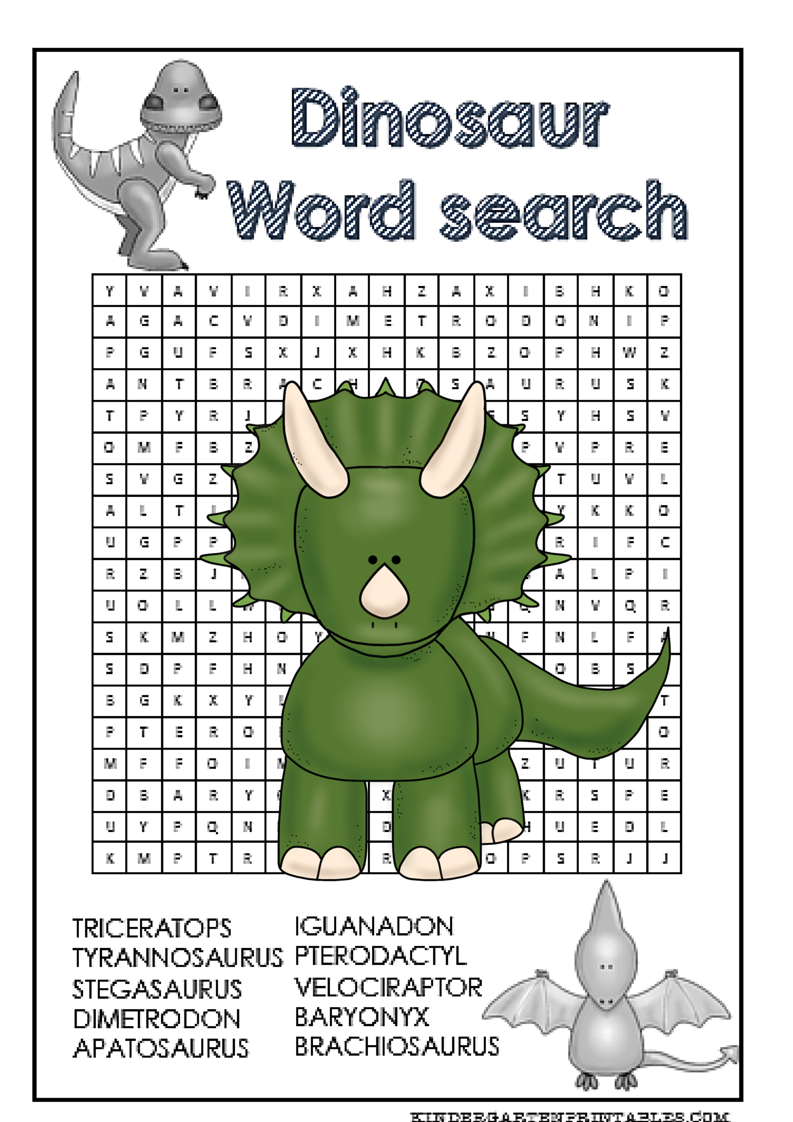 Dinosaur Word Search Free Printable