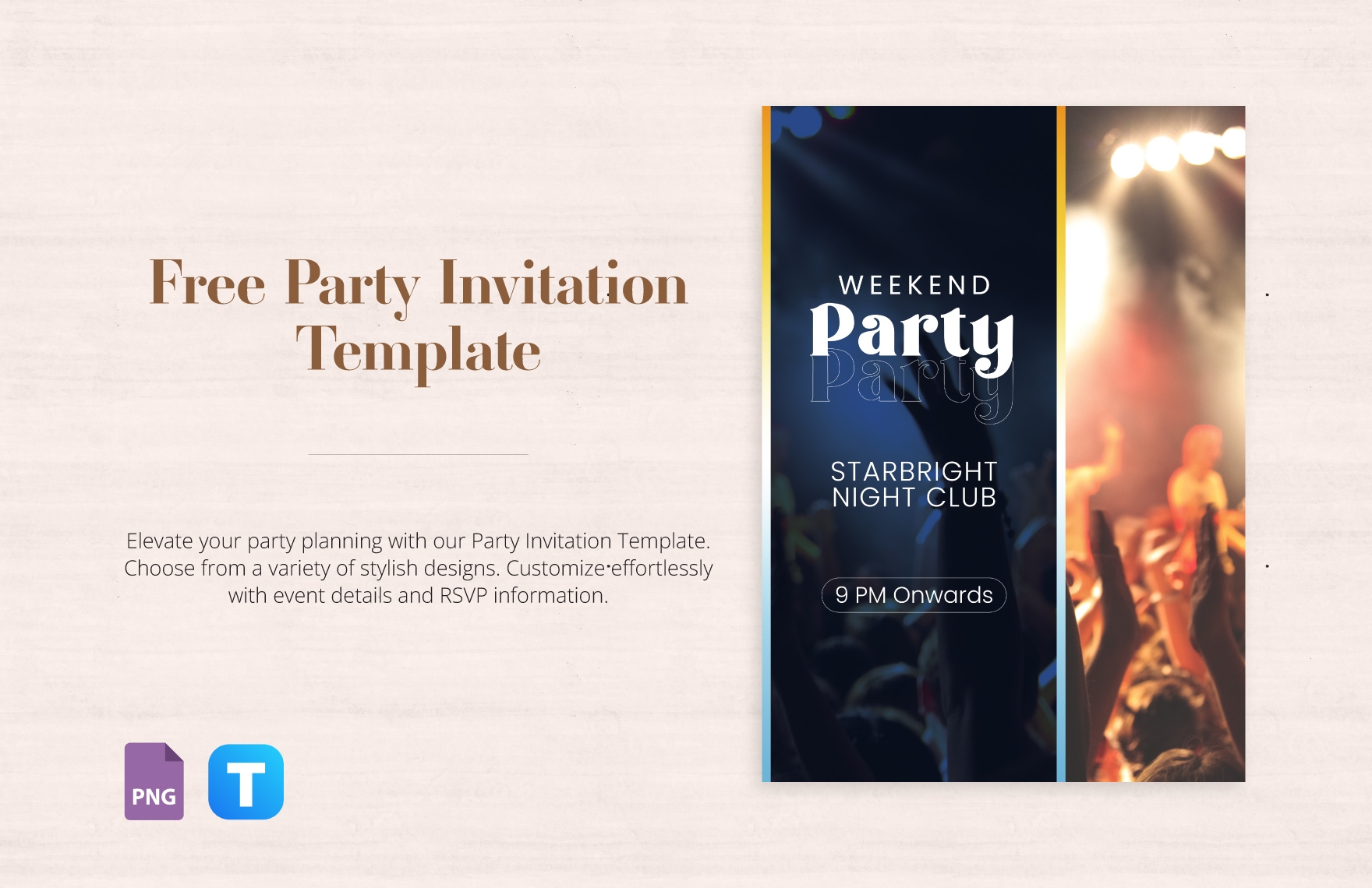 Disco Party Invitation Template In Word Download Template