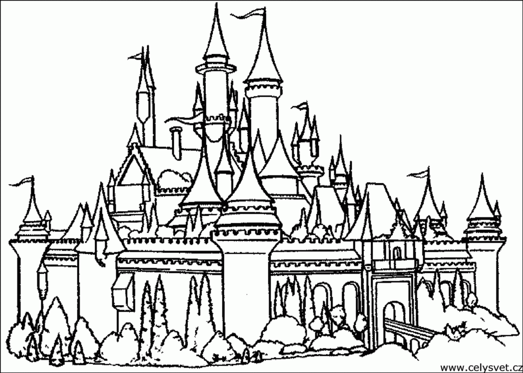 Disney Castle Coloring Pages Printable Coloring Home