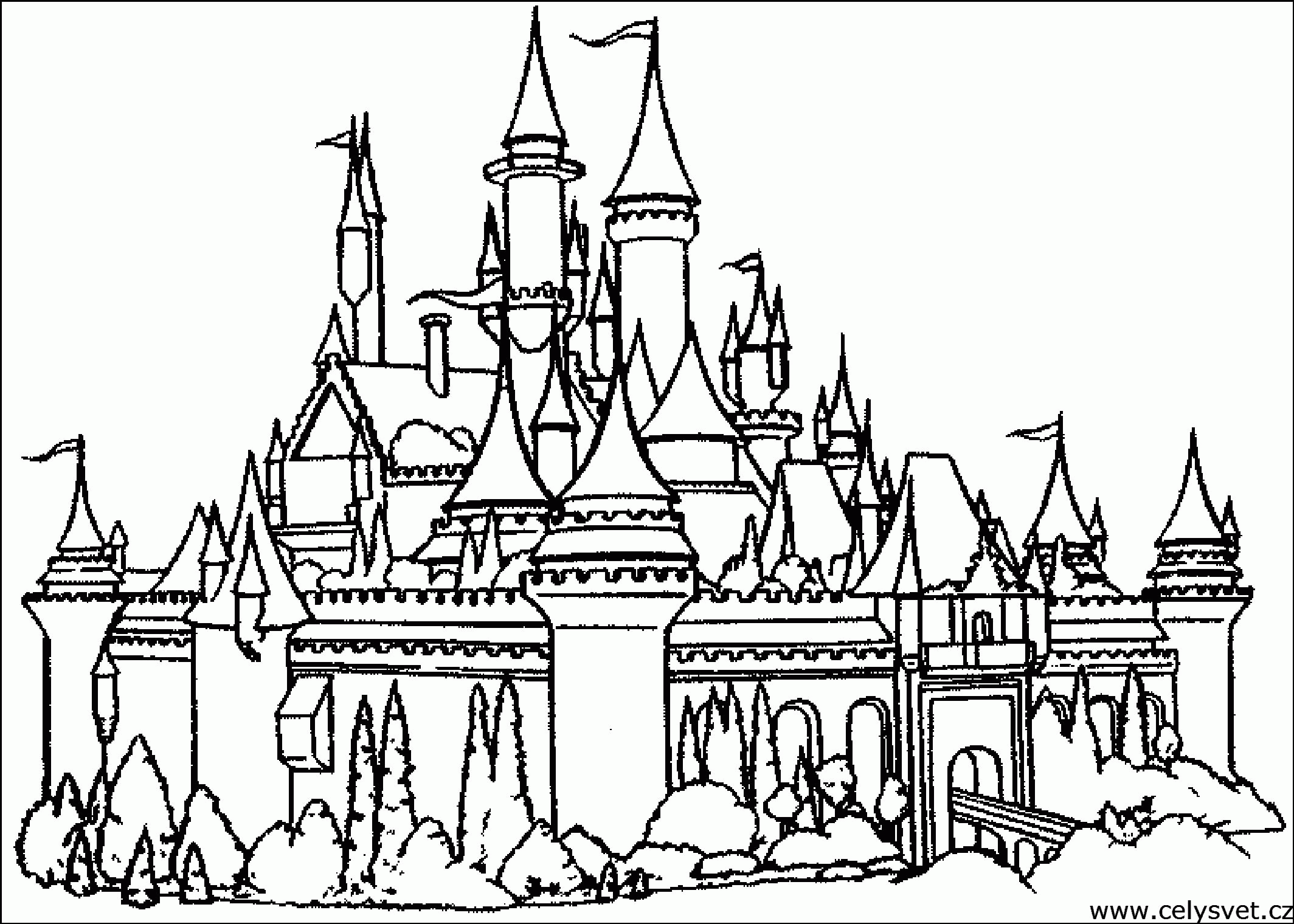 Disney Castle Coloring Pages Printable Coloring Home