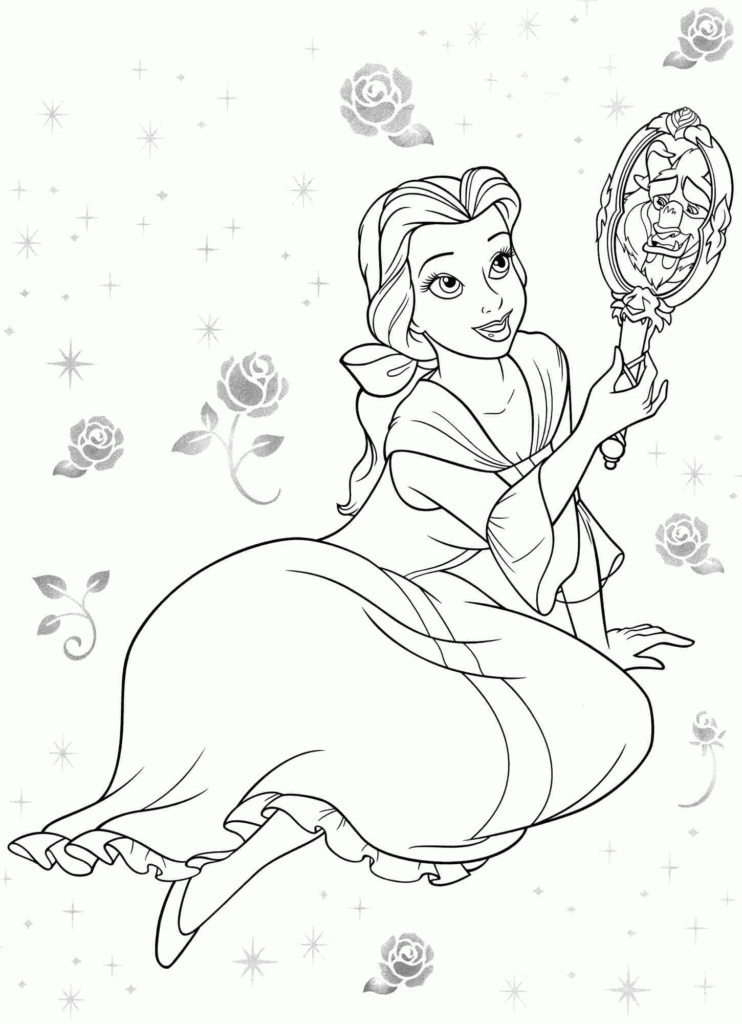 Disney Coloring Pages Belle Coloring Home