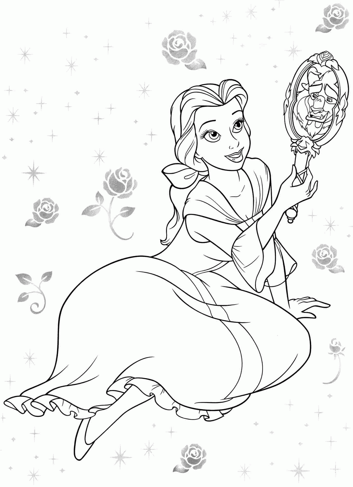Disney Coloring Pages Belle Coloring Home