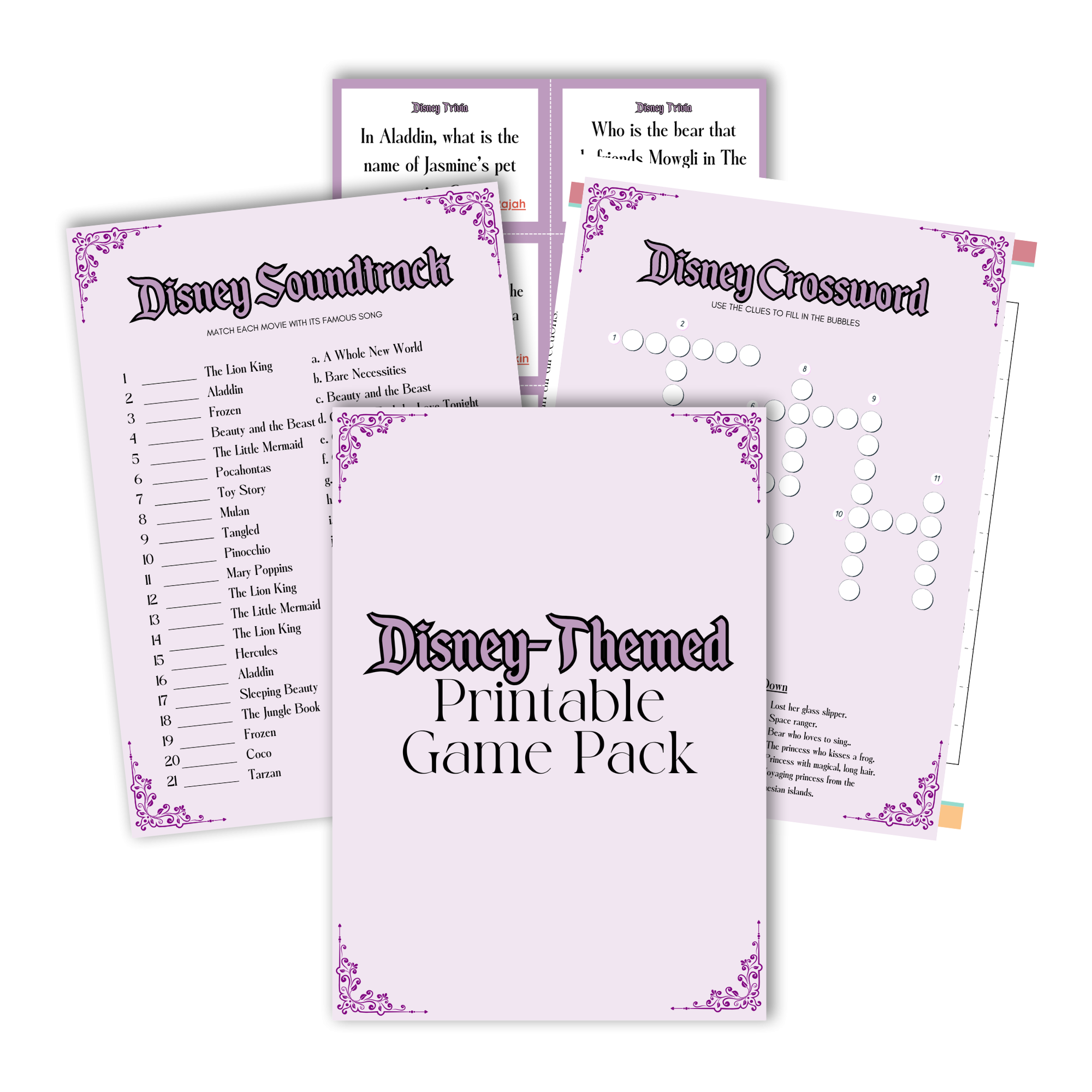Disney Family Games And Activity Pack Worksheets Library