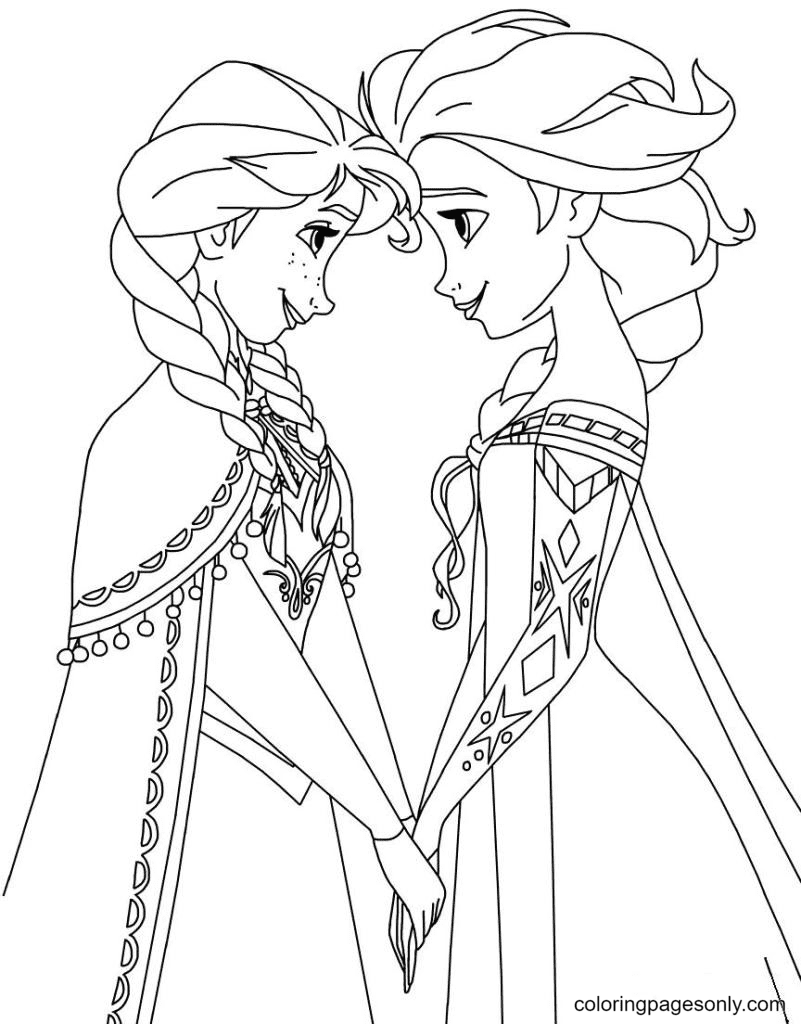 Disney Frozen Elsa And Anna Coloring Pages Elsa And Anna Coloring 