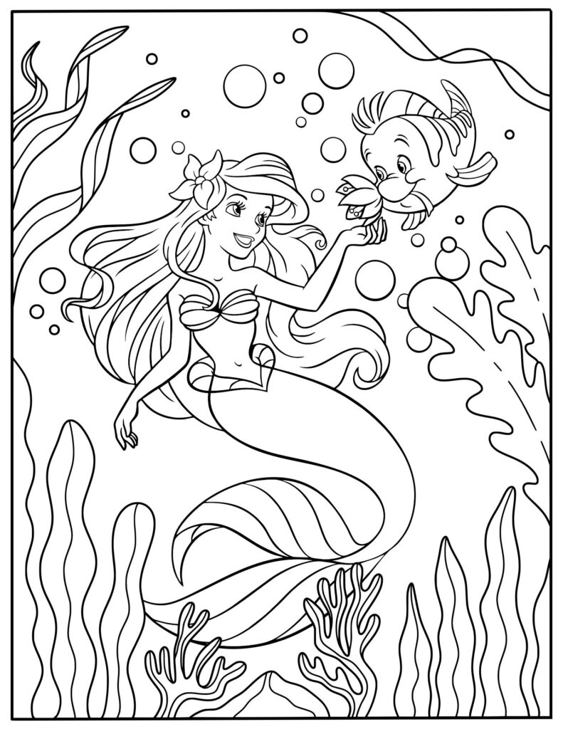 Disney Princess Ariel Coloring Pages 10 Free PDF Printables Printablee