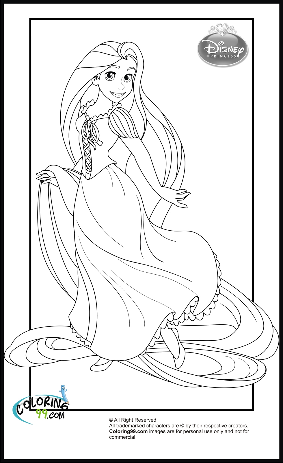 Disney Princess Rapunzel Coloring Pages Coloring Pages