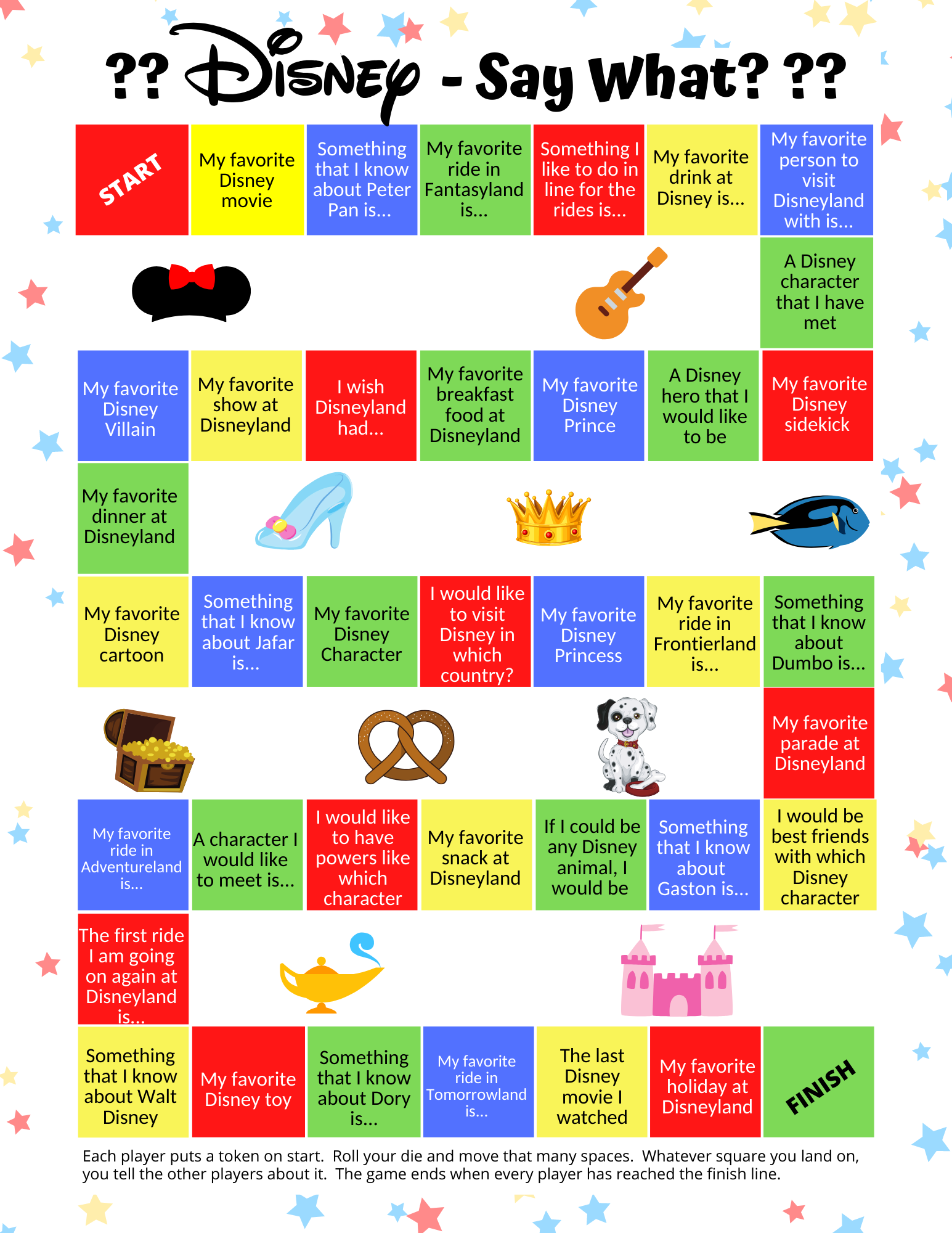Disney Say What Printable Game Worksheets Library