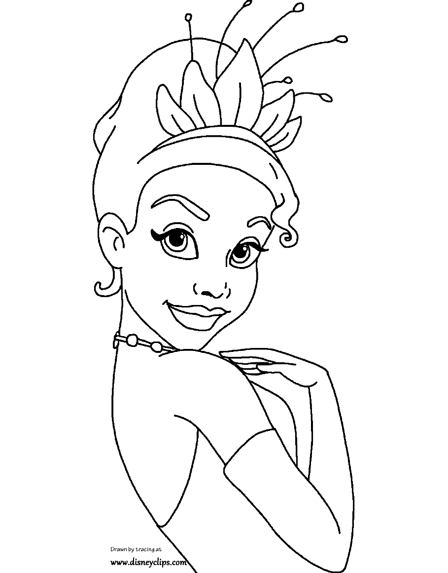 Disney Tiana Princess Coloring Page Free Printable Coloring Pages