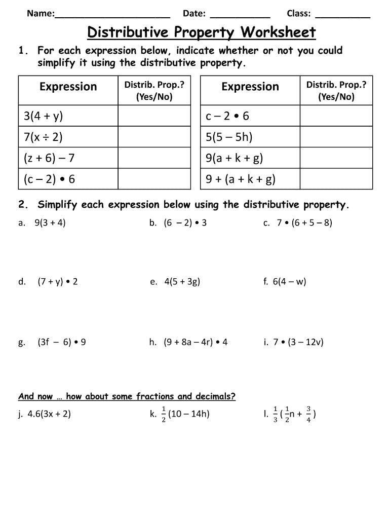 Distributive Property Worksheet Pdf Pro Worksheet
