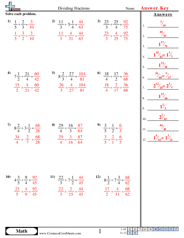 Dividing Fractions Worksheet Download Worksheets Library