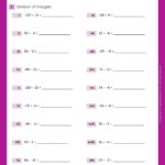 Dividing Integers Worksheets Grade1to6 Worksheets Library