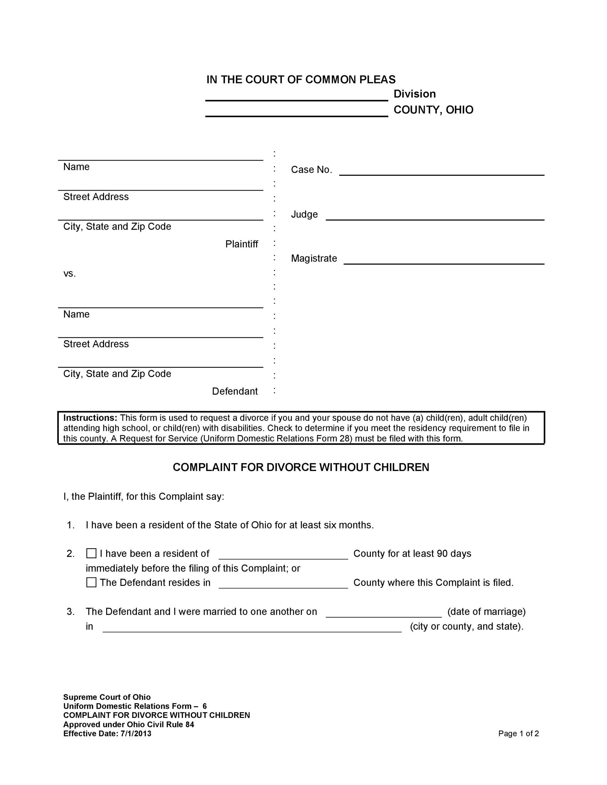 Divorce Papers Printable Free Printable Divorce Papers
