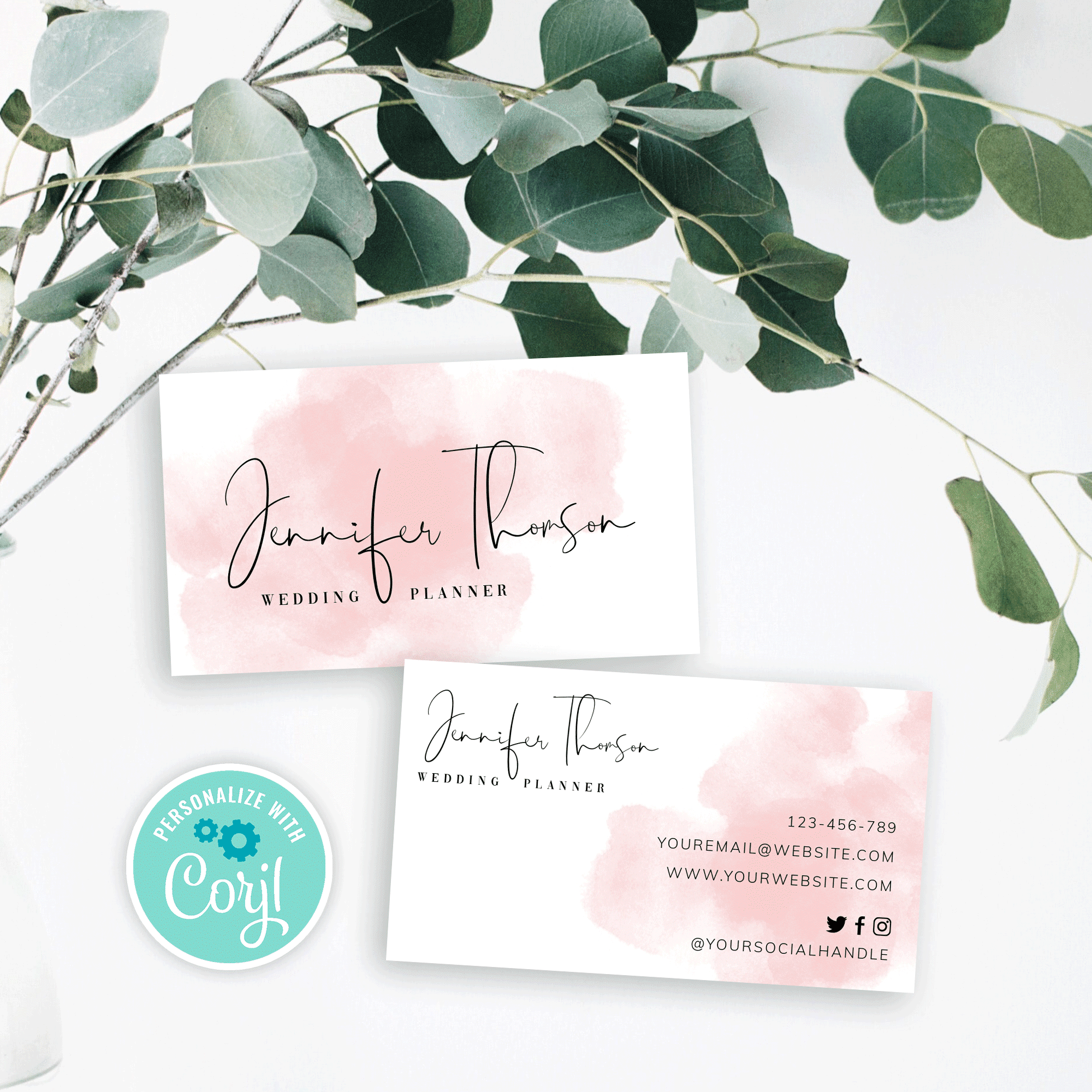DIY Business Card Template Watercolor Business Cards Printable