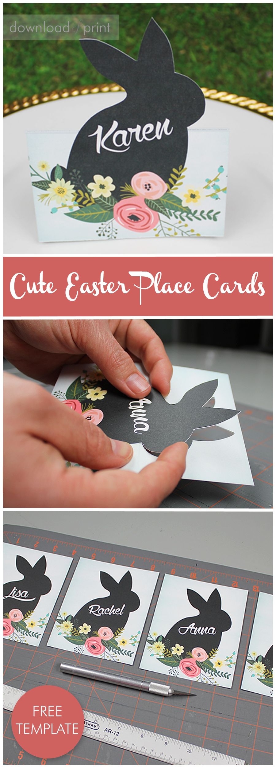 DIY Easter Name Place Cards Worksheets Library