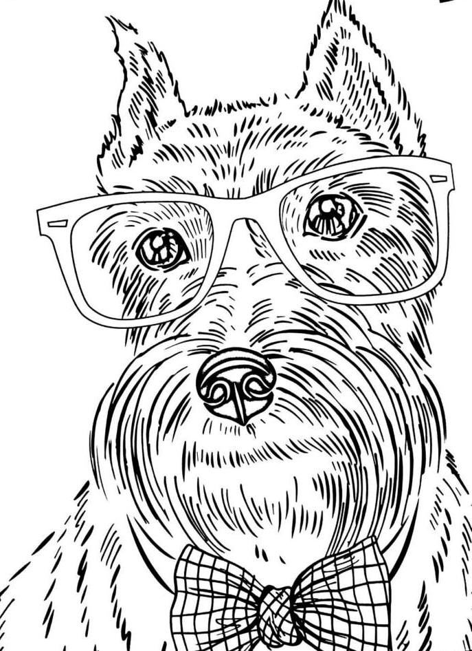 Dogs Coloring Pages Difficult Adult Coloring Home