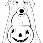 Dogs Pumpkin Ghost Coloring Page For Kids Free Halloween Printable