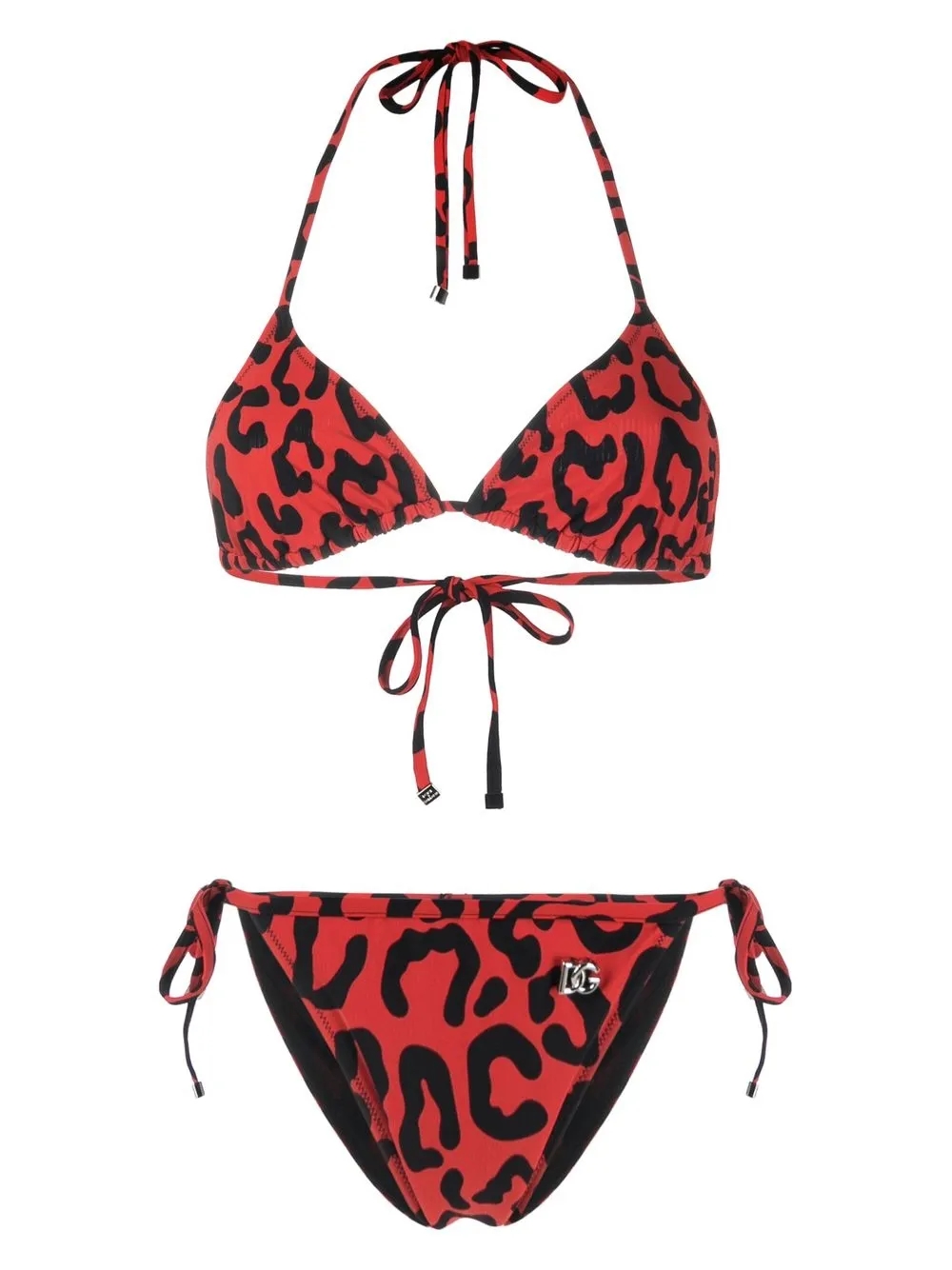 Dolce Gabbana Leopard print Bikini Set Red FARFETCH