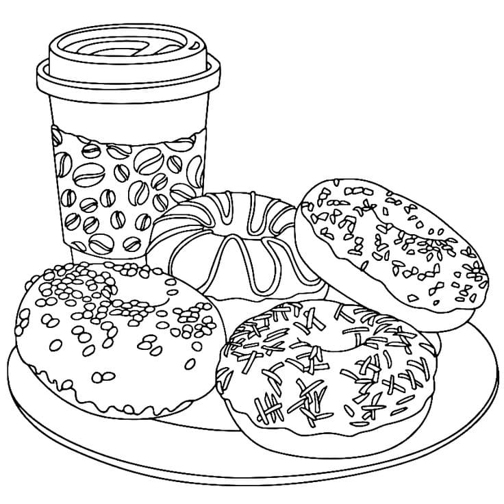 Donut Coloring Page Food Coloring Pages Mandala Coloring Pages Images 