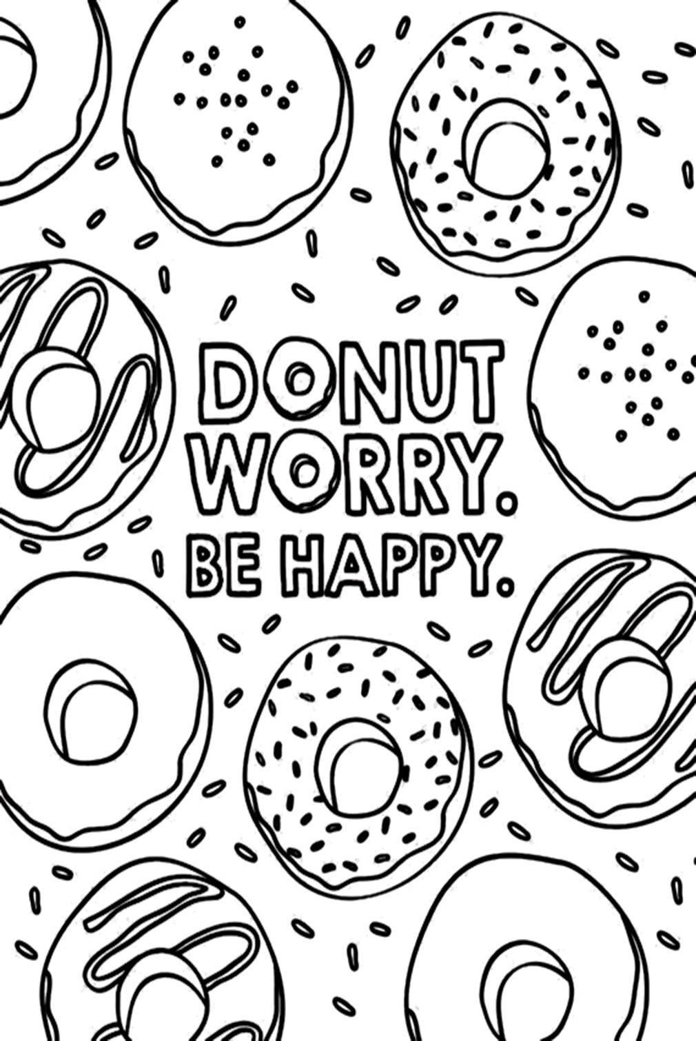 Donut Coloring Sheets Coloring Page Free Printable Coloring Pages