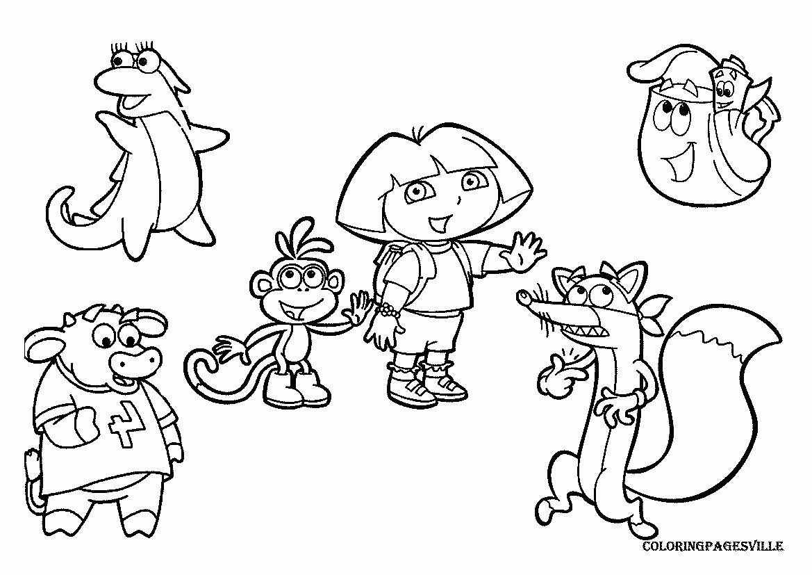Dora The Explorer Map Coloring Pages Coloring Home
